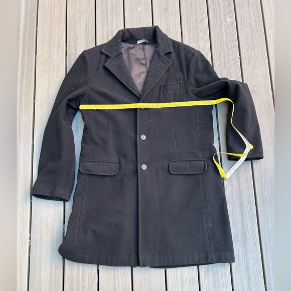 Le Chateau Men’s Black Long-Lined Wool Winter Coat - Picture 7 of 9